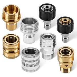 Zebra Pressure Washer Quick Connect Kit, M22 14mm Quick Connect Pressure Washer Fittings, M22-14mm to 3/8 Quick Connect, Garden Hose Quick Connect, Pressure Washer Adapter Set, Stainless Steel Hose Adapter