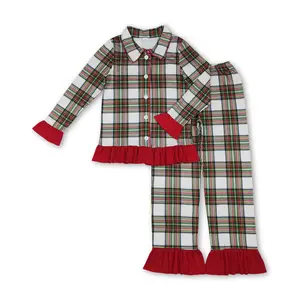 Adult Women Pajamas Set Red Plaid Christmas Sleep Wear