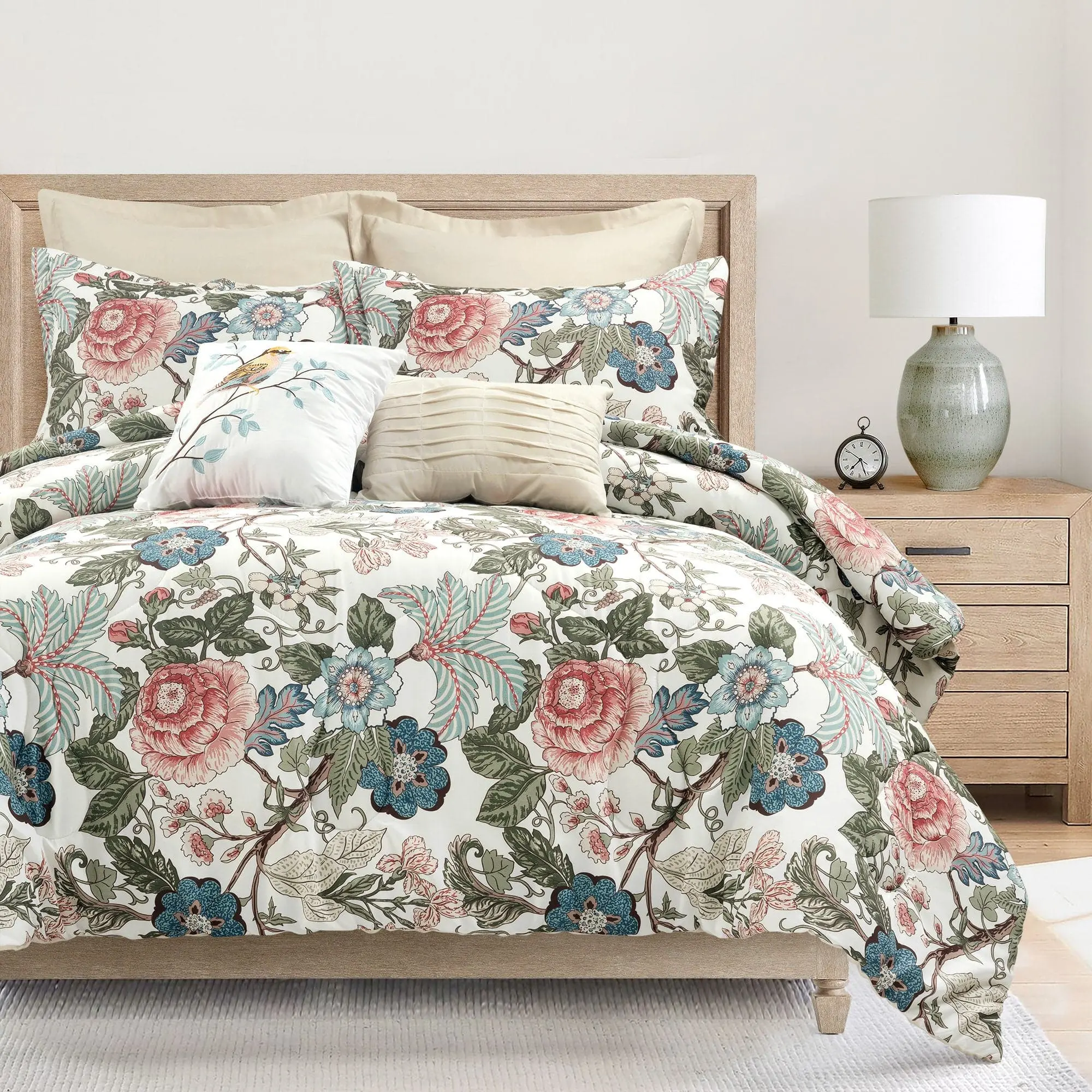 Lush Decor Sydney Comforter 7 Piece Set with Floral Design, Ideal for Comfort and Style Lush Decor Sydney Comforter 7 Piece Set with Floral Design, Ideal for Comfort and Style