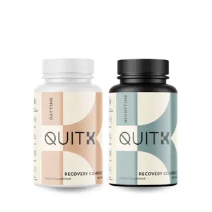 QuitK - 30 Day Supply - Detox & Recovery - Day & Night Complex for Cravings, Mood, Energy, Detox & Sleep Support