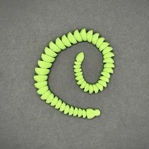 Green 12 Inch 3D Printed Snake Articulated Fidget Toy - Realistic Design with Smooth Lifelike Movement, Lightweight PLA Plastic, Limited Quantity Available stress relief