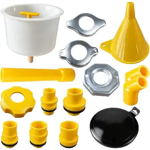 15PCS No-Spill Coolant Funnel Kit, Spill Proof Auto Radiator Coolant Filling Funnel Flush Kit with Adapters, Universal Vehicle Antifreeze Bleeder Accessories for Most Cars