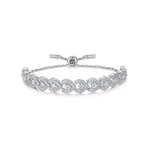 Emerald Weave Pavé Moissanite Adjustable Bracelet