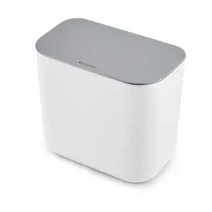 Odor-Free Hanging Kitchen Trash Can – 2.4 Gallon Compost Bin with Stainless Steel Odor-Locking Lid, Space-Saving, White