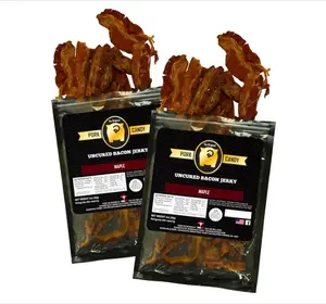 Delicious Maple Bacon Jerky – Made from 100% Real Uncured Bacon – Thick-Cut, Sweet & Savory Candied Bacon Strips – Irresistibly Flavorful Snack – 4oz Total (2 Bags, 2oz Each)