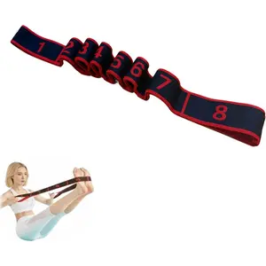Fitness Resistance Band for Stretching and Yoga, Number Stretch Resistance Band with Clear Markings, 8-Section Elastic Training Bands