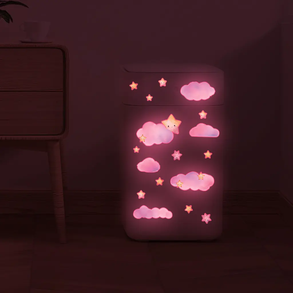 Night Glow Cloud Wall Sticker, Removable Adhesive Decor for Bedroom & Nursery, Cloud Shaped Design, Soft Glowing Design, 8x8 Inches, Easy to Remove, Glow in the Dark, Luminous, Decorative, Wall Art Stickers, Wall Decal