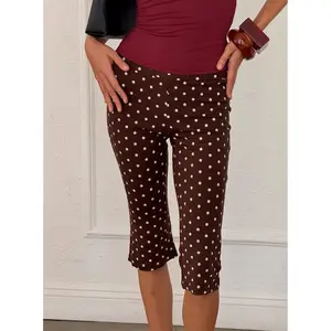 Samaira Capri Pant Brown Polka Dot