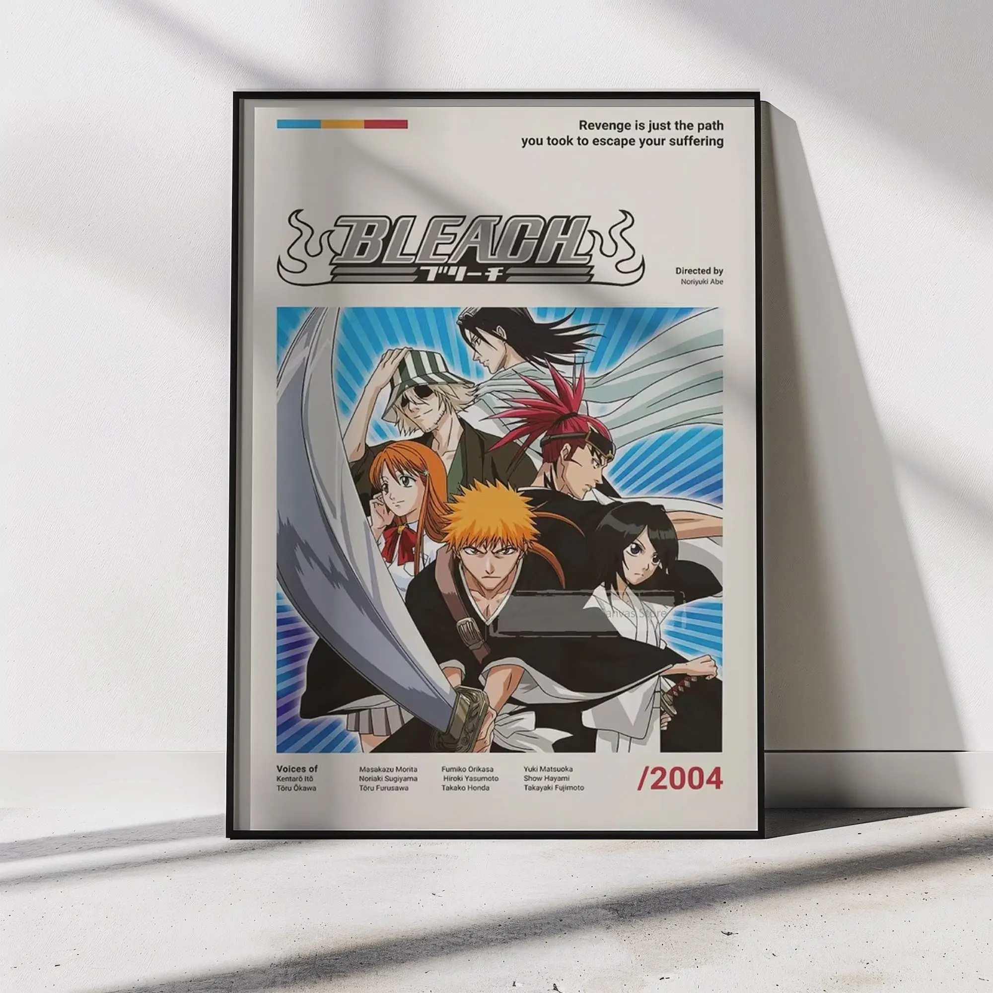 Bleach Poster, Ichigo Kurosaki Anime Wall Art, Soul Reaper Shinigami Print, Retro Japanese Manga Room Decor Gift ( Unframed - Print Only )