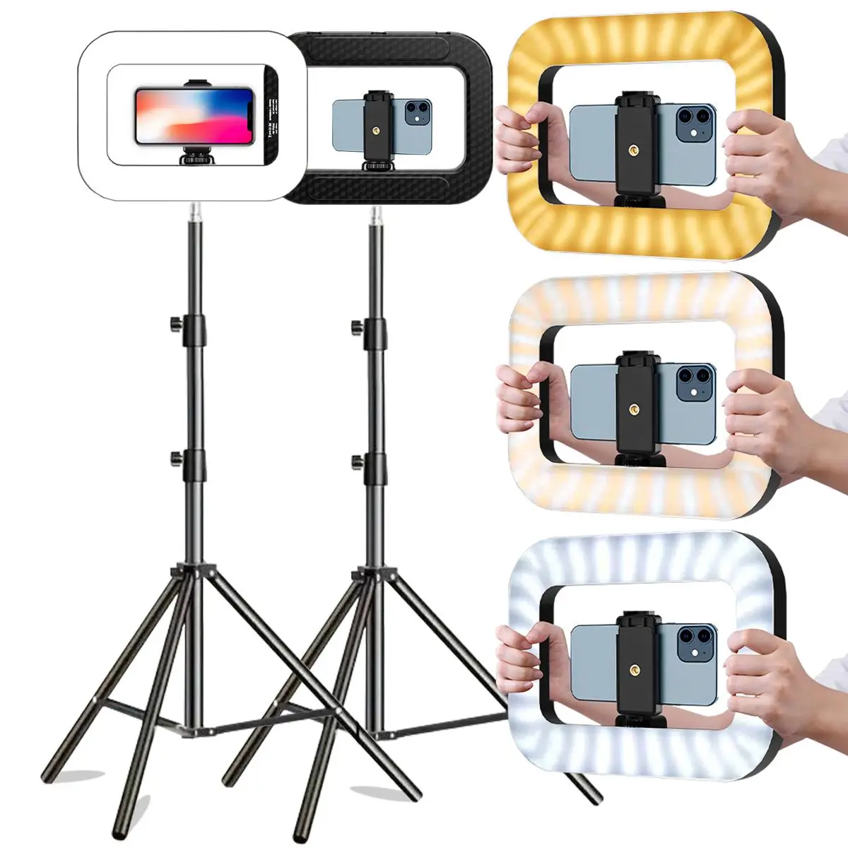 Selfie Light with Rotatable Stand & Phone Holder, 1 Count Portable Mini LED Fill Light, Cell Phone Light for Phone Photography, Computer Video Conference Ring Light, LED Circle Lighting, Cellphone Selfie Accessory