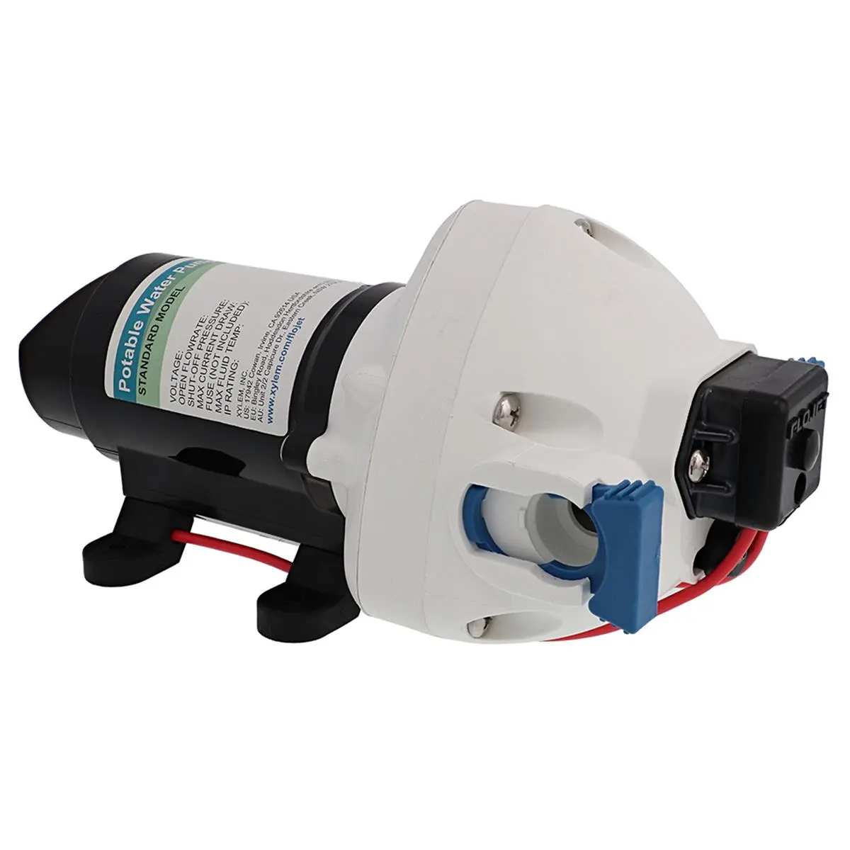 FloJet 12V Heavy Duty RV Water Pump with Strainer, 3 GPM, 50 PSI, Built-in Bypass Valve, Cast Aluminum, Co-Molded Diaphragm Technology, Hd, Rubber Feet