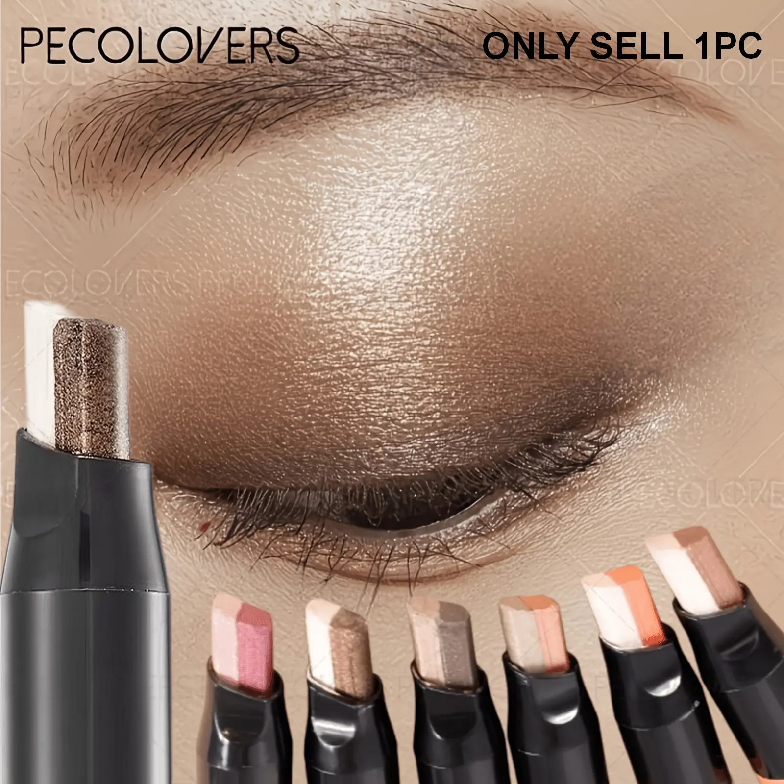 1PC Pearlescent Two-color Gradient Eyeshadow Stick - Eyeshadow Makeup, Long-lasting Anti-smudge Formula, Waterproof, Irregular-shaped Incision, Easy To Apply Color, High Color Rendering, Suitable for Parties, Dates, Travel and Daily Use