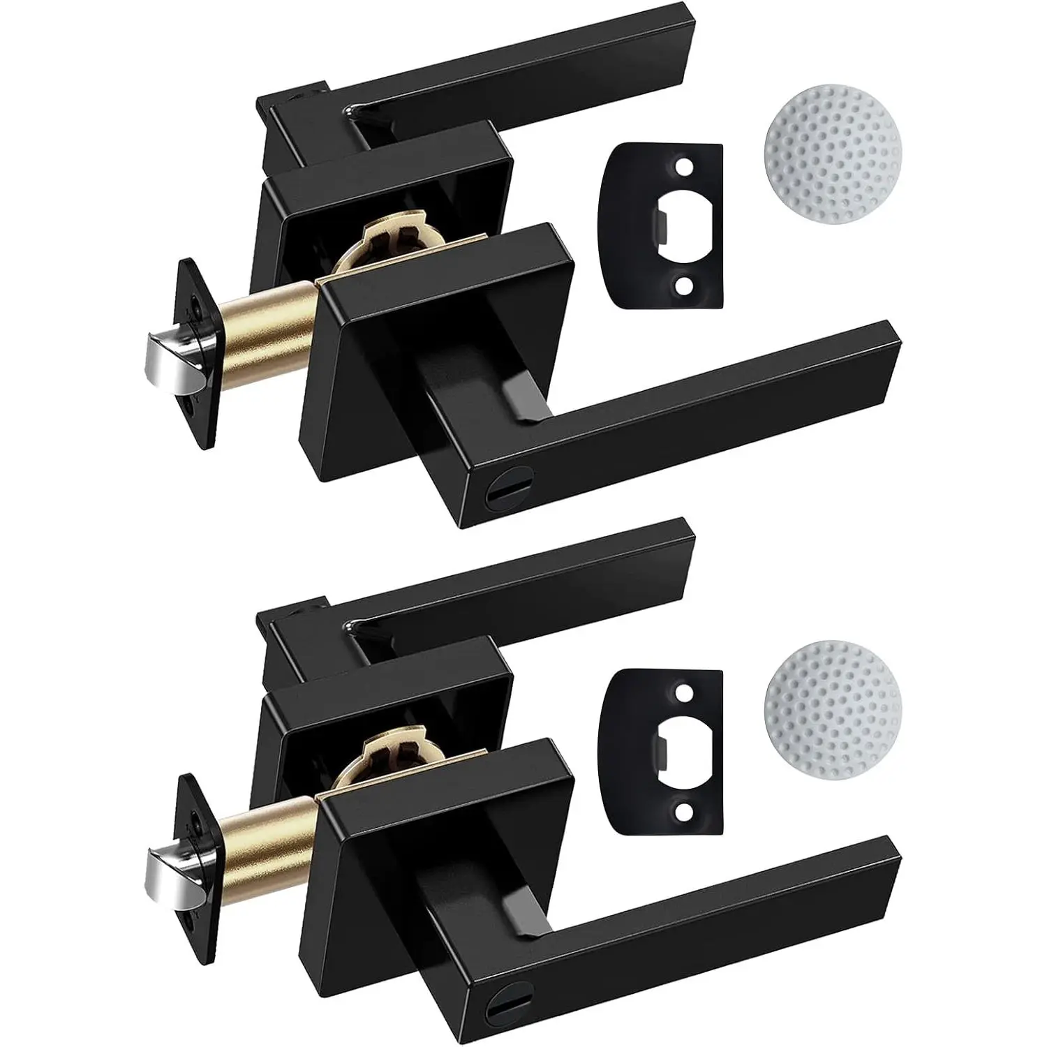 Door Lever  Matte Black Handle Heavy Duty Keyless Knobs for Bedroom Bathroom