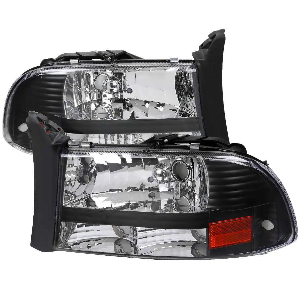1997-2004 Dodge Dakota/ 1998-2003 Durango Crystal Headlights (Matte Black Housing/Clear Lens) 1997-2004 Dodge Dakota/ 1998-2003 Durango Crystal Headlights (Matte Black Housing/Clear Lens)