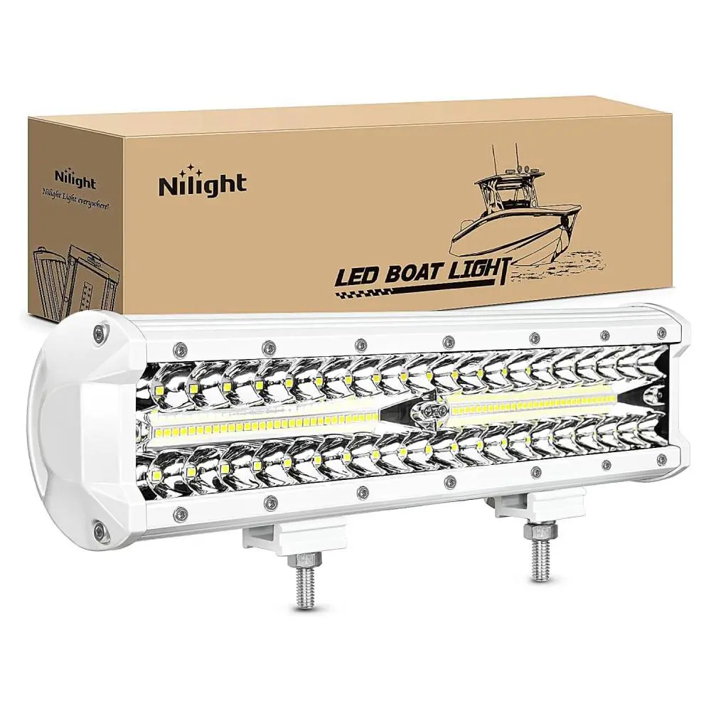 Nilight 12-Inch 300W Adjustable Spot-Flood Combo LED Light Bar for Cars, Aluminum White Case, LED Lights for Cars, Led Lights Car, Light Bar Car