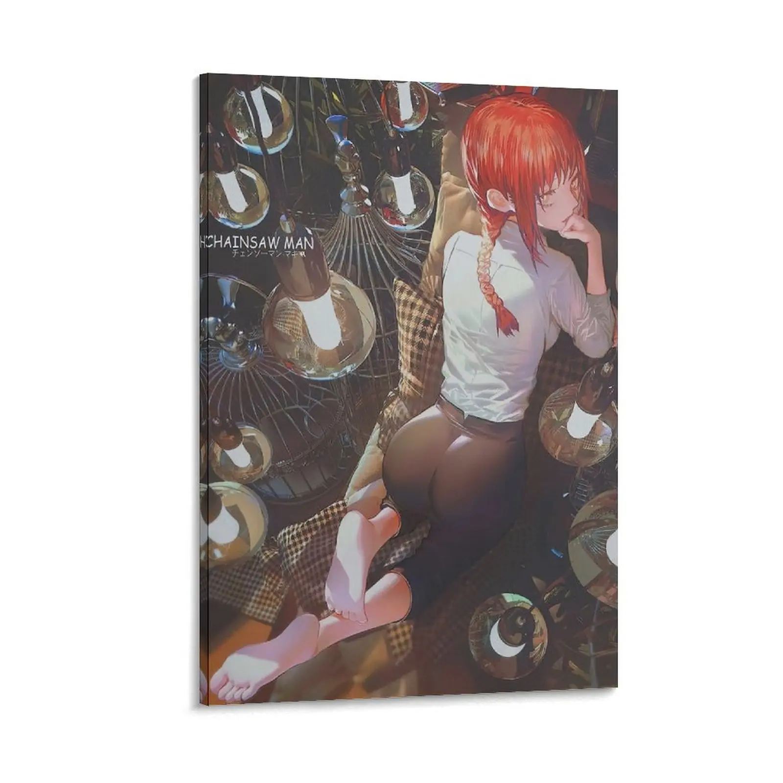 Makimas Chainsaws Anime Poster. Decorative Painting on Canvas.  Ideal for Modern Family Bedroom Decor Posters. Poster Canvas Wall Art For Bedroom Decor Bar Office Room Decor Gift