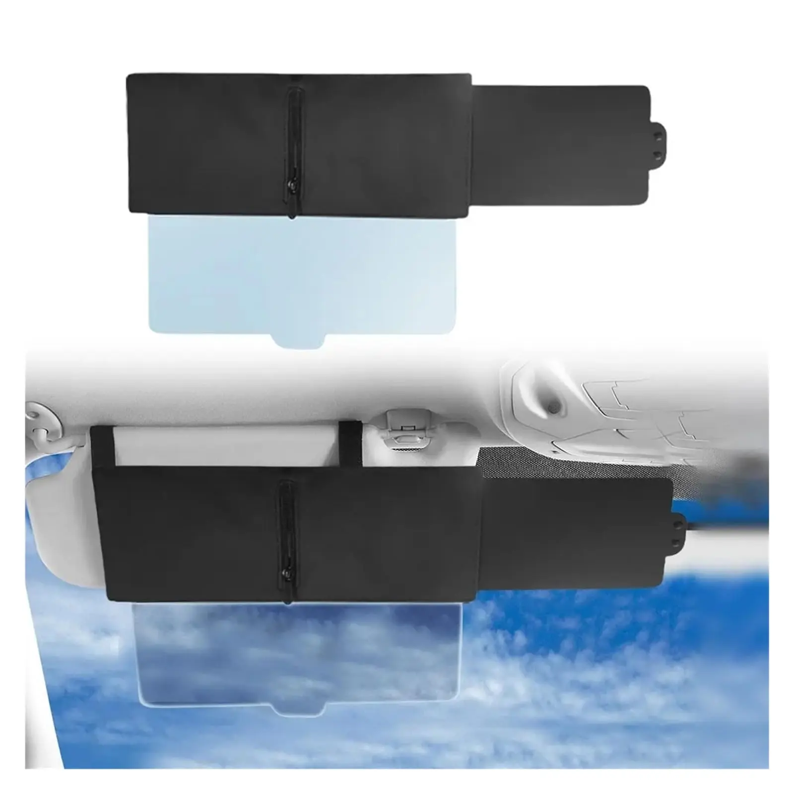 Car Sun Visor Extender Polarized Anti Glare Visor Extension with Side Shade UV Protection for Driving Universal Fit for Most Cars Trucks SUVs, Car Sun Shades