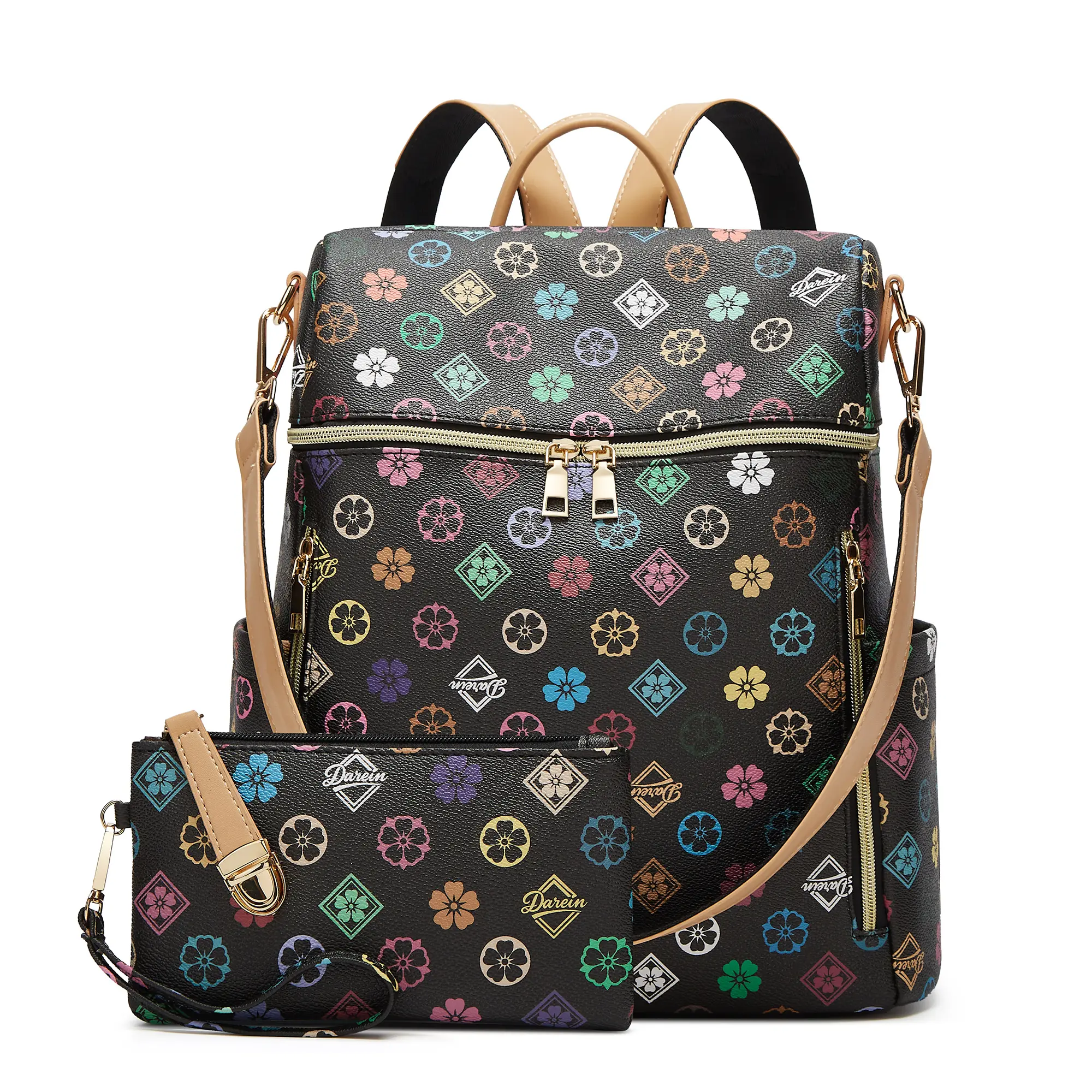 Backpack Purse for Women PU Leather Zipper Closure Shoulder Bag, Fashion Designer Daily Work & School Backpack with Laptop Compartment for Teachers, Travel Use, Daily Work Backpack