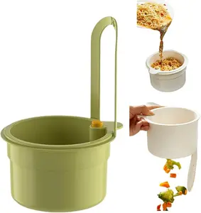 Automatic Dumping Sink Strainer Basket,Faucet Hanging Strainer,Kitchen Sink Drain Basket,Press Automatic Dumping Colander, Food Fruit Vegetable Drain Shelf, Storage Holder (Green)