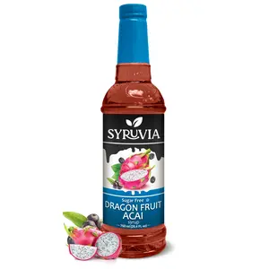 Syruvia Sugar-Free Dragon Fruit Acai Syrup 25.4 fl oz – Premium 0-Calorie Flavoring, Kosher & Gluten-Free. Perfect for Drinks Sodas, Shakes & Desserts