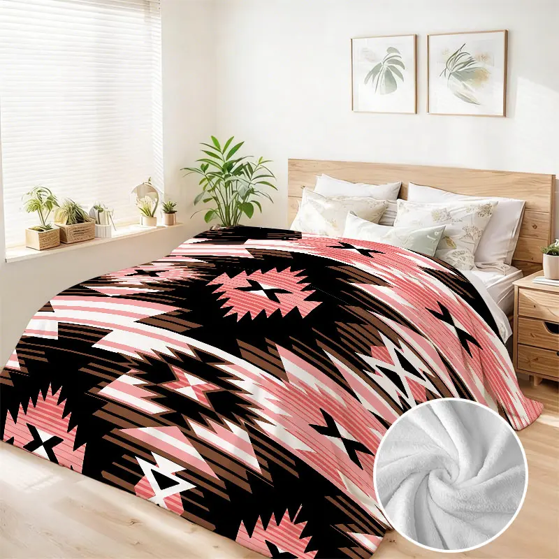 90"x108" Boho Flannel Fleece Throw Blanket, Extra Large Bohemian Style Blanket, Soft Lightweight Mandala Bed Cover, Cozy Sofa Decor, Unique Birthday Christmas Gift for Women, Throw Blankets, Bohemian Style Blankets