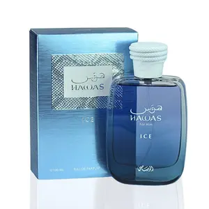 RASASI Hawas Ice Eau De Parfum Spray for Men 3.4 Ounce Aromatic Citrusy Fragrance