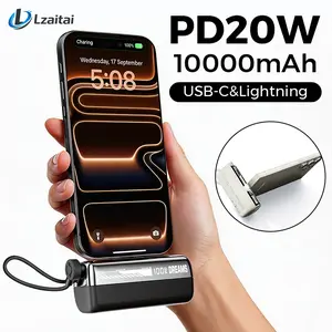 Lzaitai Small Portable Charger 10,000mAh Mini Power Bank 20W/22.5W 5000mAh Fast Charging USB-C & lightning  Battery Pack Compatible with iPhone 6-14/15/16/17 Pro Max ipad Samsung Galaxy S25/S24/S23 Android