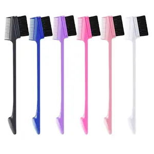Haloqueen Hair Edge Brush 3 in 1 Double Sided Pack for Smoooth Grooming Haircare Heatless