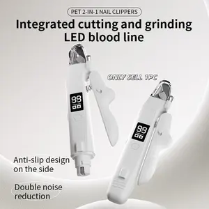 Upgraded Pet Nail Clipper with LED Light, USB Rechargeable, Anti-Slip Design, Suitable for Small Medium Large Dogs, Perfect Gift for Girlfriend