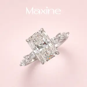 Maxine Synthetic Moissanite 3.5Ct Radiant Cut Engagement Ring, VVS1 Women's Ring Jewelry, Wedding Ring for Daily,Travel,Proposal,Wedding,Birthday,Anniversary