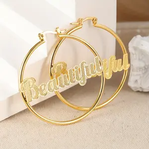 Trendy Circle Golden Hoop Earrings For Women, Luxury Large Size Statement Earrings Luxury Jewelry For Wedding Anniversary Gift Accessories