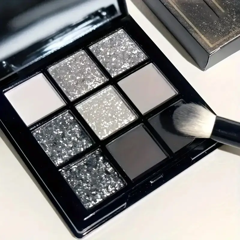 Gothic Smoky Shimmer Eyeshadow Palette, shimmering eyeshadow palette, 9 Shades Matte & Shimmer Finish, High Pigment Long-Lasting Makeup, Enhance Eye Makeup, Perfect for Daily Wear & Special Occasions, Highly Pigmented Palette