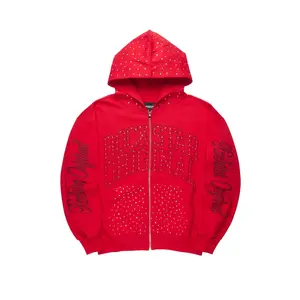 Dripped Red Rhinestone Hoodie