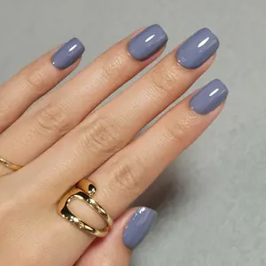 Dusk Echo Press On Nails | CurvLife Nail | 24pcs Medium Square Fake Nails | Glossy Finish with Smoky Dusk Tone & Subtle Shine | Easy to Apply, Comfortable & Long-Lasting | Ideal for Daily Commutes, Business Meetings, Banquets & Formal Events