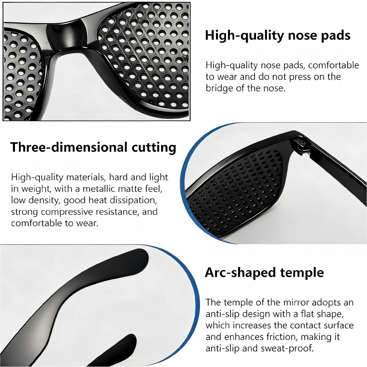 Trendy Fashion Celebrity Style Unisex Pinhole Sunglasses Glasses for Vision Correction, Anti-Myopia & Vision Recovery