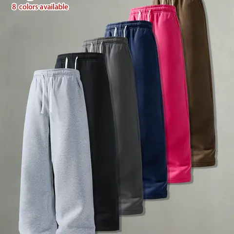 Pack of 4, pack of 1.Men’s casual straight-leg long pants for spring and autumn—loose fit, minimalist basic design, comfortable and skin-friendly sweatpants. Versatile for everyday wear, street style, fashion, leisure, sports, and fitness.
