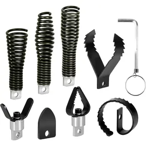 8- Drain Snake Drill Attachment,  and Auger Set, Compatible with 50FT-100FT Drain Cleaning Machines, Fits 5/16-inch to 3/4-inch Drain Snake Cables