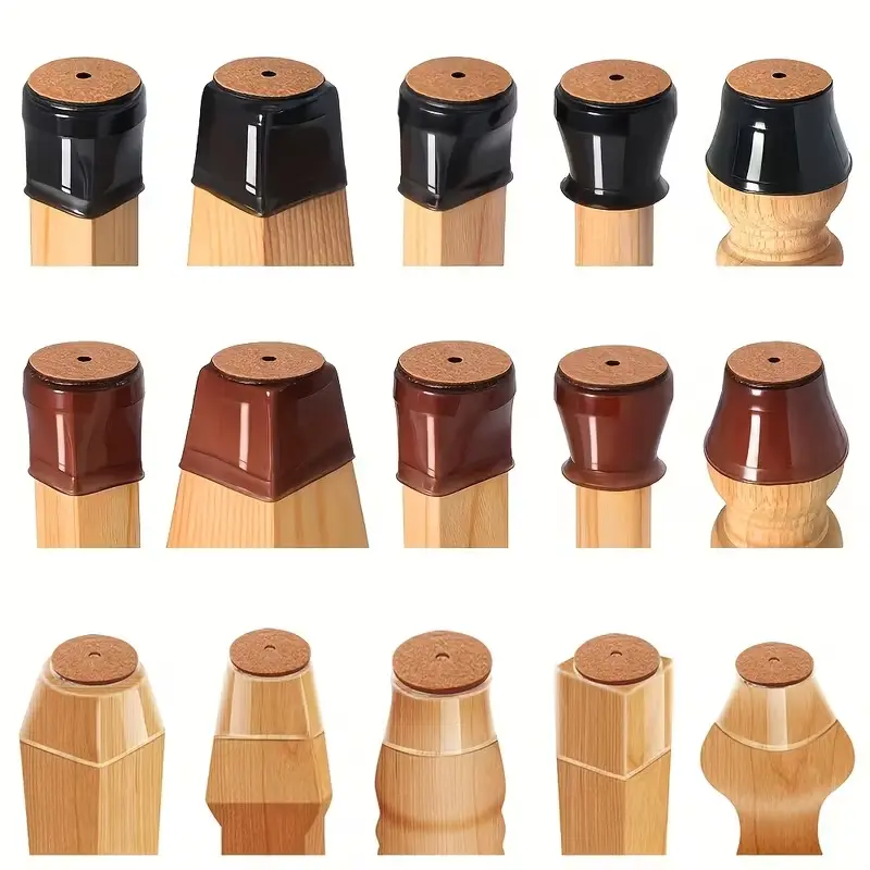 24-Piece Chair Leg Floor Protection Pads, Anti-Noise Small Size Foot Covers, Carpet Protectors for Furniture, Durable & Easy Installation, Footpad, Hardware, Home Accessories