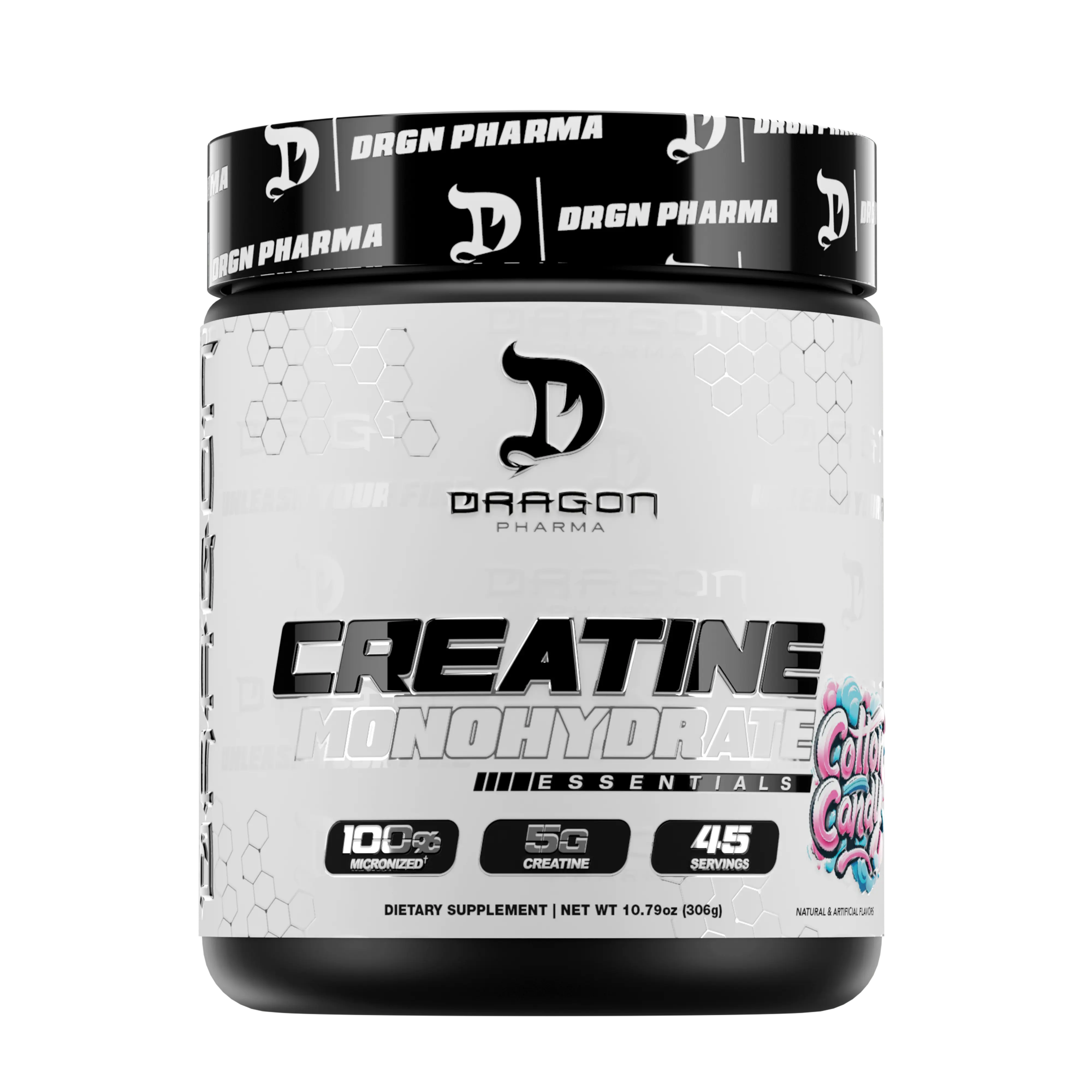 Dragon Pharma Flavored Creatine Monohydrate - 45 servings - Natural Supplement for Muscle Workout
