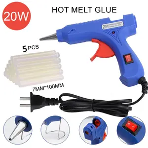 Multi-Color Hot Glue Gun Set, 20w Preheat Portable Home Use DIY Craft Tool Kit, Includes 5pcs Hot Melt Glue Sticks, Ideal for Kids Handmade Projects