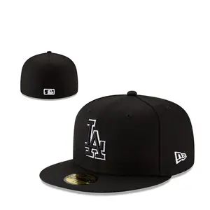 Fitted Baseball Cap, Closed-Back Structured Hat with Raised Embroidered Detail for Men and Women