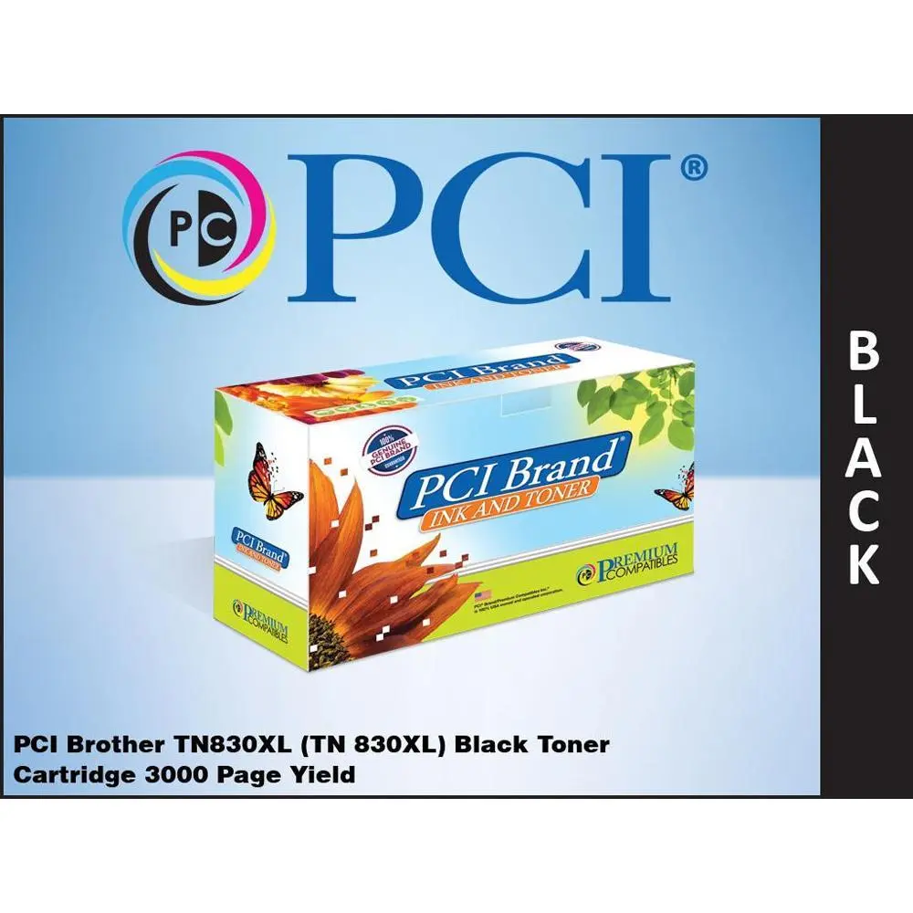PCI Brand High-Yield Brother TN830XL Black Toner Cartridge, Compatible with Brother Printers, 3000 Page Yield, Cuts Print Budget Up to 80%