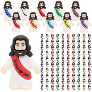 100 Pcs Jesus Love You Mini Figures Baby Jesus Figurines in Bulk Tiny Miniature Religious Figures for Hide and Seek, Sunday School, Religious Party Favors, Baptism Gifts, Easter Egg Stuffers