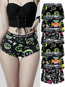 6-Pack Fashion Printed Women's Underwear, Trendy Leopard Pattern, Soft Comfortable Low-Rise Briefs, All-Season Elastic Waist, Breathable Comfy Innerwear, Soft Stretch Panties, Low Waist Panty