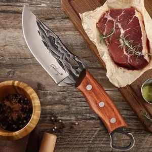 Chef's knife, stainless steel boning knife, with sheath, for home kitchen, outdoor camping barbecue cooking, perfect gift for festivals