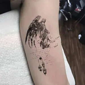 1pcs Retro Fallen Angel Herbal Juice Tattoo Sticker Sexy Hot Girl Arm Temporary Tattoo Waterproof Durable Fake Tattoo for Men and Women Party Gift Y2K Sticker Tattoos