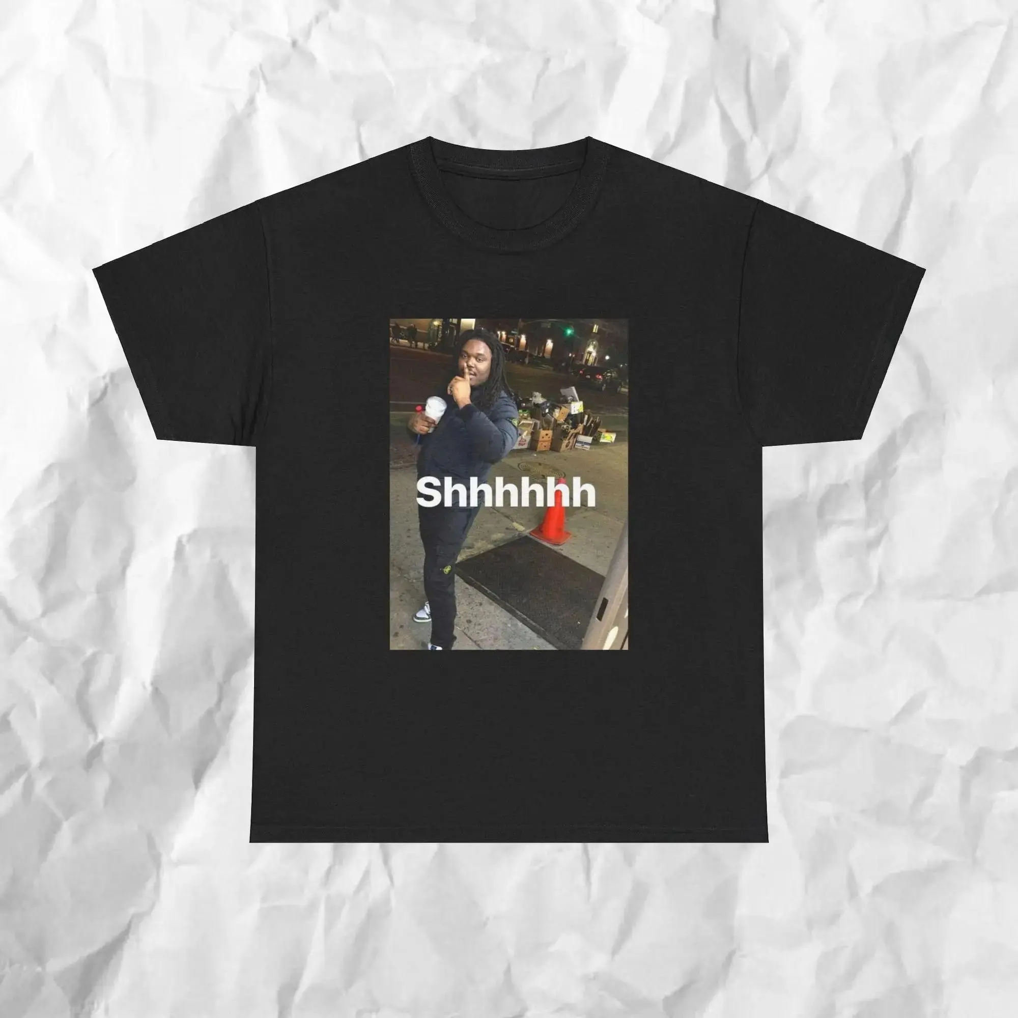Women's LUCKI Shhhhhh Graphic T-Shirt - Funny Meme Rapper Top
