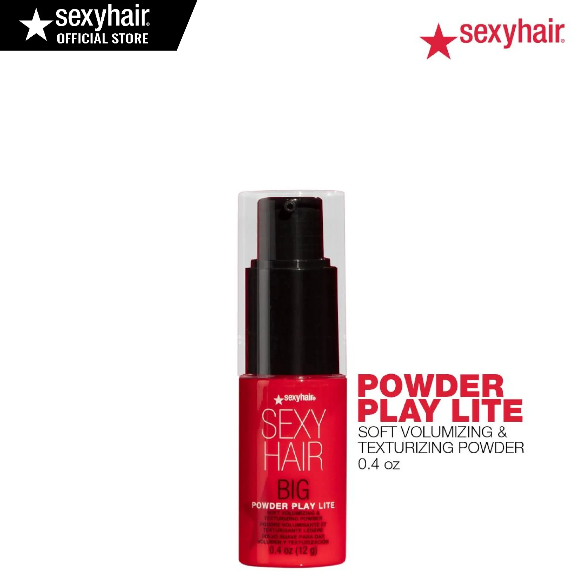 SexyHair Big Powder Play Lite Soft Volumizing & Texturizing Powder | Colorless on Hair | Fragrance-Free | Long-Lasting | Added Volume, Body & Fullness  | Lightweight Root Lift for Fine to Medium Hair | 0.4oz