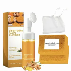 Turmeric Cleansing and Conditioning Duo Set Turmeric Cleansing Mousse, Turmeric Soap, Facial Cleansing and Skincare, Facial Cleansing Milk, Comforting Cleanser, Daily Skincare Gift Set, Kojic Acid Soap