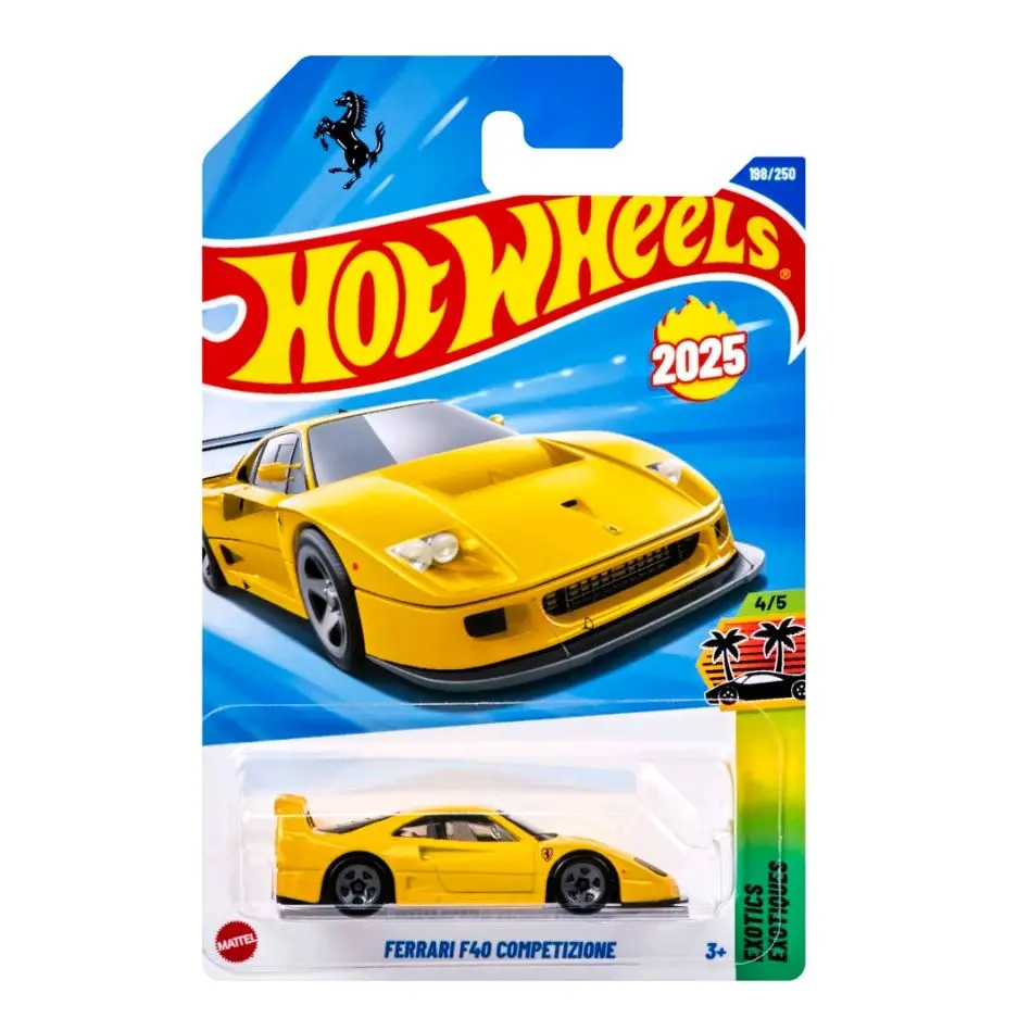 Hot Wheels 2025 #198 Yellow Ferrari F40 Competizione Diecast Collectible Model Car, Collectible Model Car